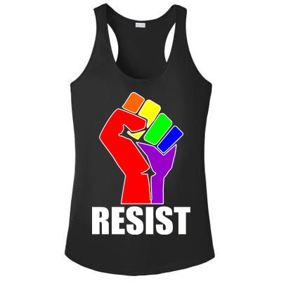 Resist Rainbow Fist National Pride Equality March Ladies PosiCharge Competitor Racerback Tank