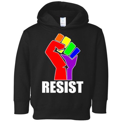 Resist Rainbow Fist National Pride Equality March Toddler Hoodie