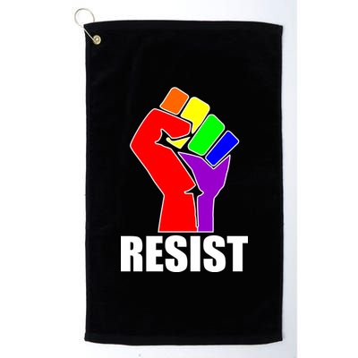 Resist Rainbow Fist National Pride Equality March Platinum Collection Golf Towel