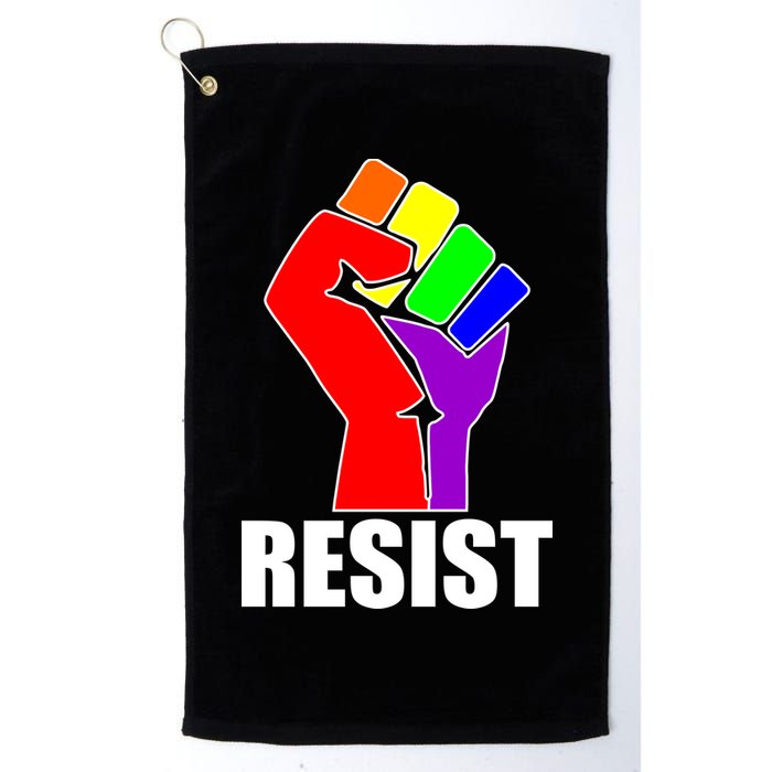 Resist Rainbow Fist National Pride Equality March Golf Towel