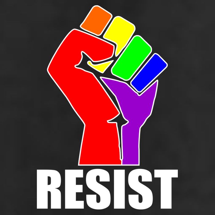 Resist Rainbow Fist National Pride Equality March Golf Towel