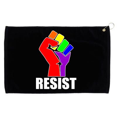 Resist Rainbow Fist National Pride Equality March Grommeted Golf Towel