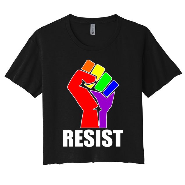 Resist Rainbow Fist National Pride Equality March Crop Top