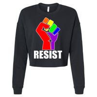 Resist Rainbow Fist National Pride Equality March Cropped Pullover Crew