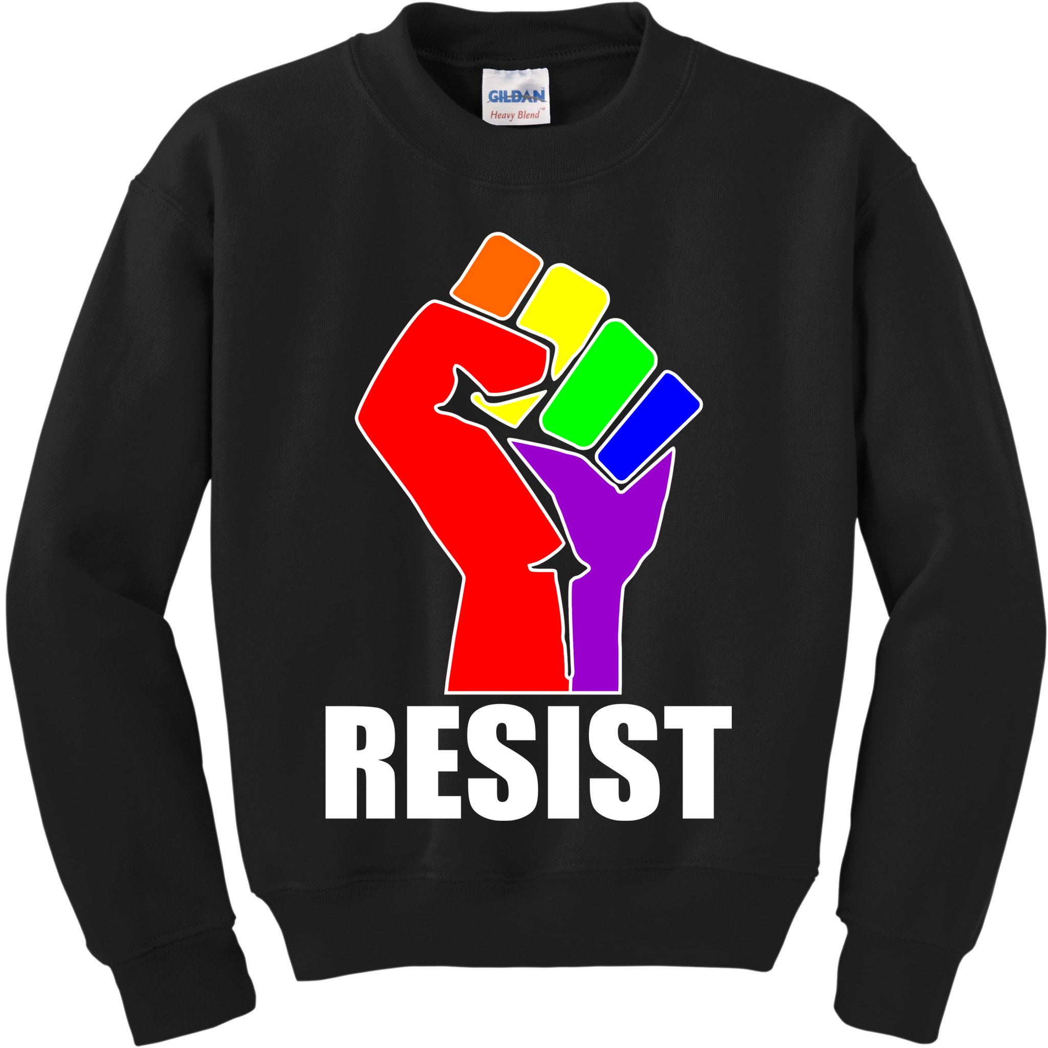 Resist Rainbow Fist National Pride Equality March Kids Sweatshirt