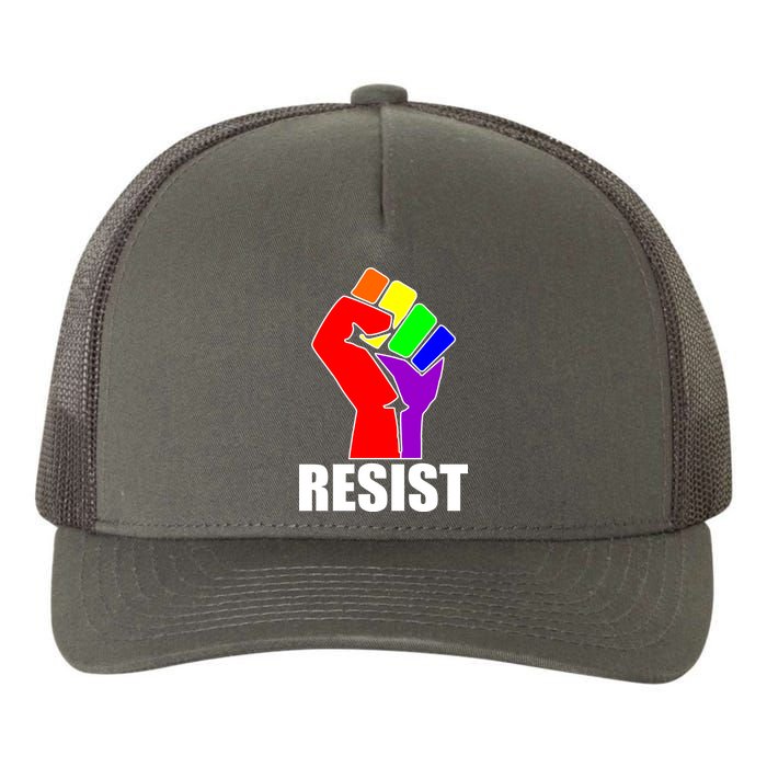 Resist Rainbow Fist National Pride Equality March Yupoong Adult 5-Panel Trucker Hat