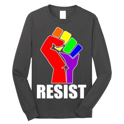 Resist Rainbow Fist National Pride Equality March Long Sleeve Shirt