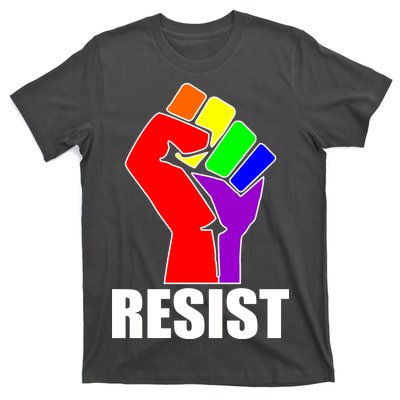 Resist Rainbow Fist National Pride Equality March T-Shirt