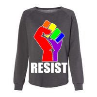 Resist Rainbow Fist National Pride Equality March Womens California Wash Sweatshirt