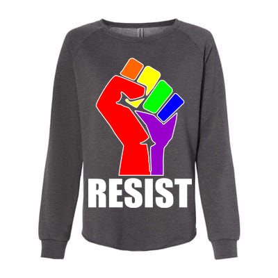 Resist Rainbow Fist National Pride Equality March Womens California Wash Sweatshirt