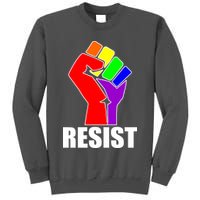 Resist Rainbow Fist National Pride Equality March Tall Sweatshirt