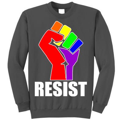 Resist Rainbow Fist National Pride Equality March Tall Sweatshirt