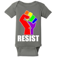 Resist Rainbow Fist National Pride Equality March Baby Bodysuit