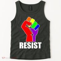Resist Rainbow Fist National Pride Equality March Tank Top