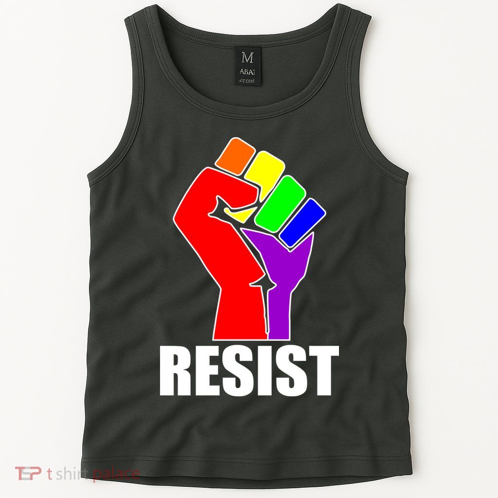 Resist Rainbow Fist National Pride Equality March Tank Top