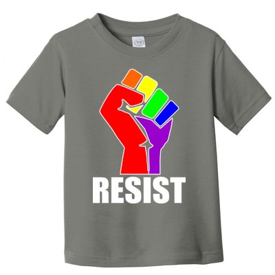 Resist Rainbow Fist National Pride Equality March Toddler T-Shirt