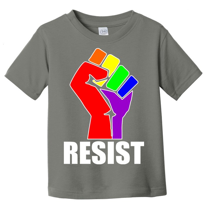 Resist Rainbow Fist National Pride Equality March Toddler T-Shirt