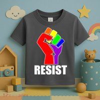 Resist Rainbow Fist National Pride Equality March Toddler T-Shirt