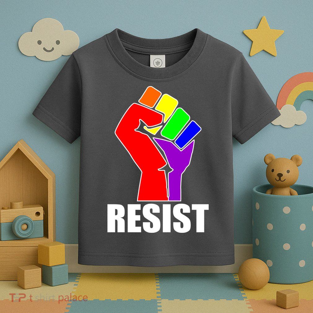 Resist Rainbow Fist National Pride Equality March Toddler T-Shirt