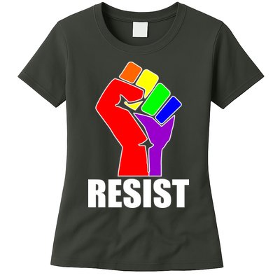 Resist Rainbow Fist National Pride Equality March Womens T-Shirt