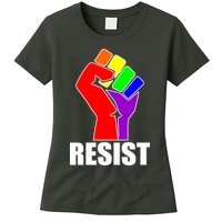 Resist Rainbow Fist National Pride Equality March Womens T-Shirt