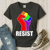 Resist Rainbow Fist National Pride Equality March Womens T-Shirt