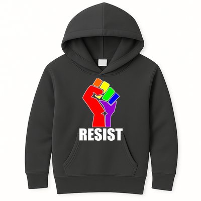 Resist Rainbow Fist National Pride Equality March Kids Hoodie