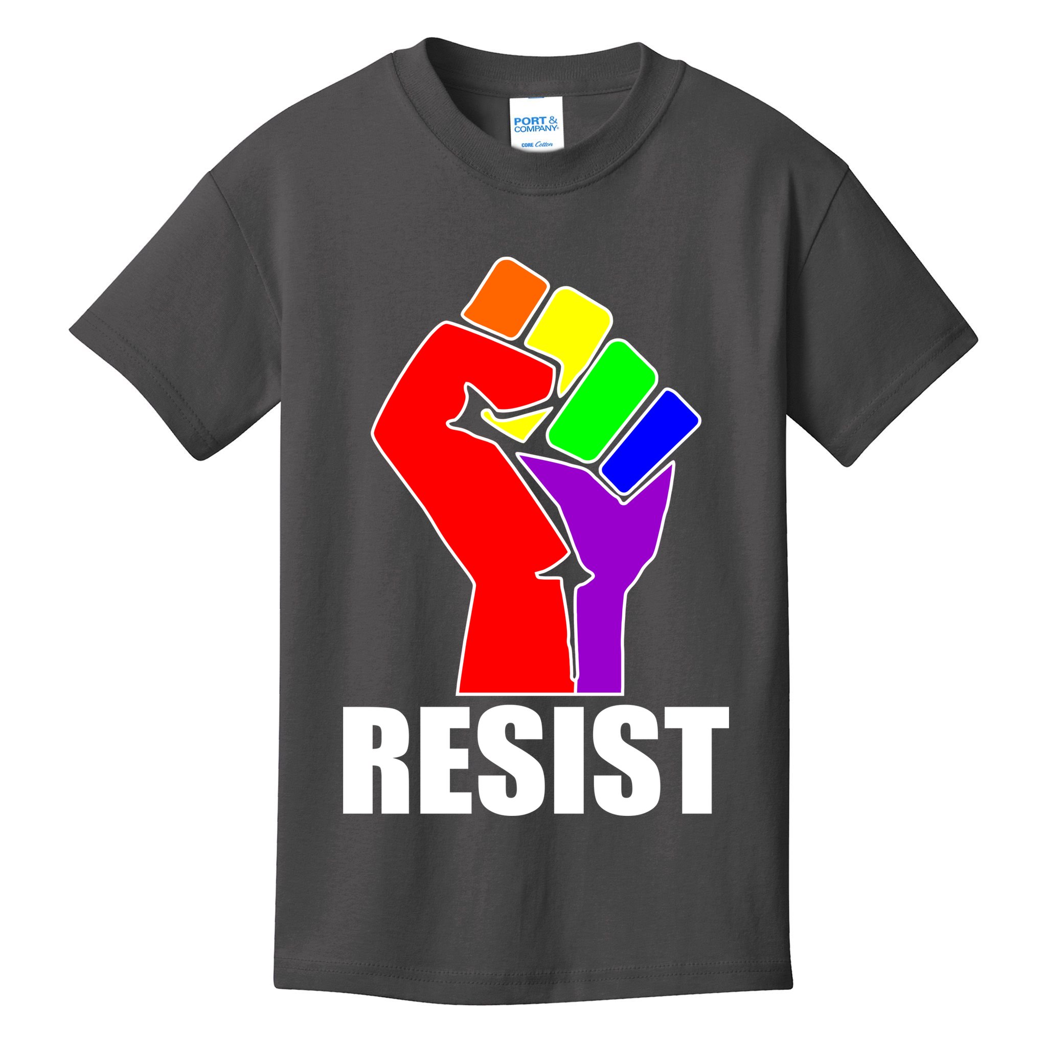 Resist Rainbow Fist National Pride Equality March Kids T-Shirt