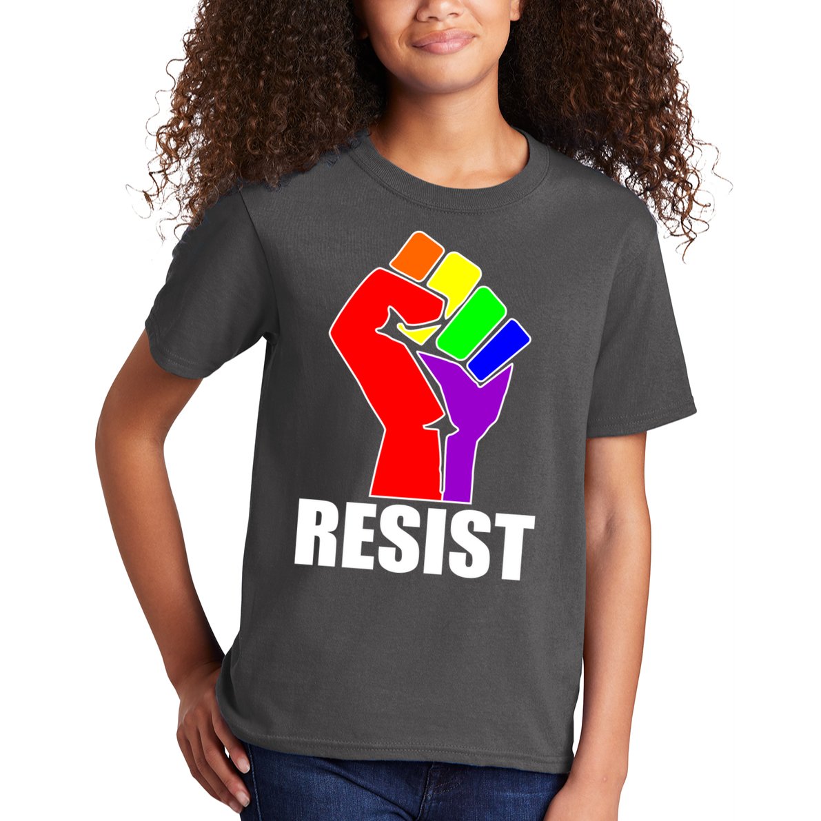 Resist Rainbow Fist National Pride Equality March Kids T-Shirt