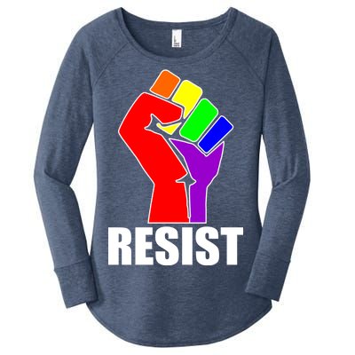 Resist Rainbow Fist National Pride Equality March Women's Perfect Tri Tunic Long Sleeve Shirt