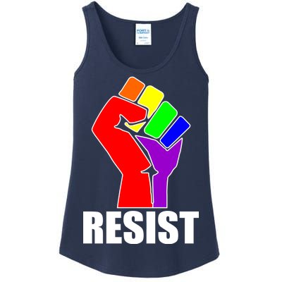 Resist Rainbow Fist National Pride Equality March Ladies Essential Tank