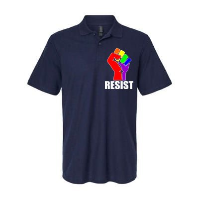 Resist Rainbow Fist National Pride Equality March Softstyle Adult Sport Polo