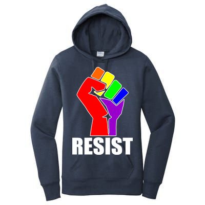 Resist Rainbow Fist National Pride Equality March Women's Pullover Hoodie