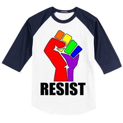 Resist Rainbow Fist National Pride Equality March Baseball Sleeve Shirt