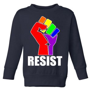 Resist Rainbow Fist National Pride Equality March Toddler Sweatshirt