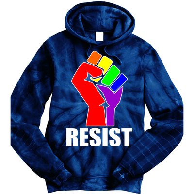 Resist Rainbow Fist National Pride Equality March Tie Dye Hoodie