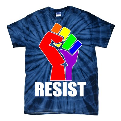 Resist Rainbow Fist National Pride Equality March Tie-Dye T-Shirt