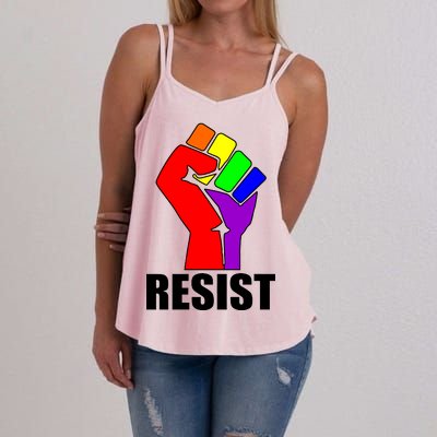 Resist Rainbow Fist National Pride Equality March Women's Strappy Tank