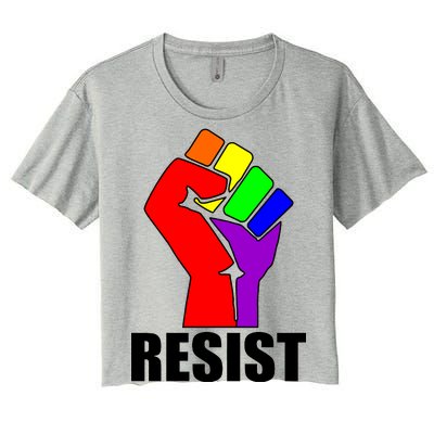 Resist Rainbow Fist National Pride Equality March Women's Crop Top Tee