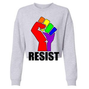 Resist Rainbow Fist National Pride Equality March Cropped Pullover Crew