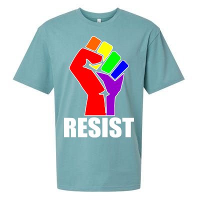 Resist Rainbow Fist National Pride Equality March Sueded Cloud Jersey T-Shirt