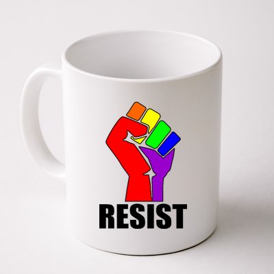 Resist Rainbow Fist National Pride Equality March Coffee Mug