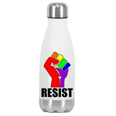 Resist Rainbow Fist National Pride Equality March Stainless Steel Insulated Water Bottle