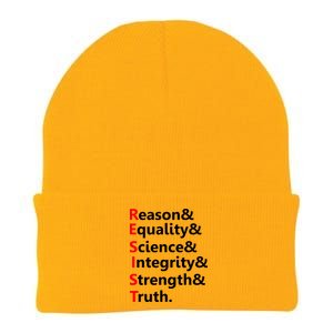 Resist Reason, Equality, Science, Integrity, Strength & Truth. Resistance Knit Cap Winter Beanie