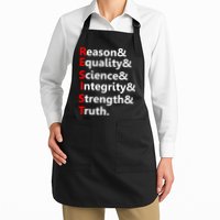 Resist Reason, Equality, Science, Integrity, Strength & Truth. Resistance Apron