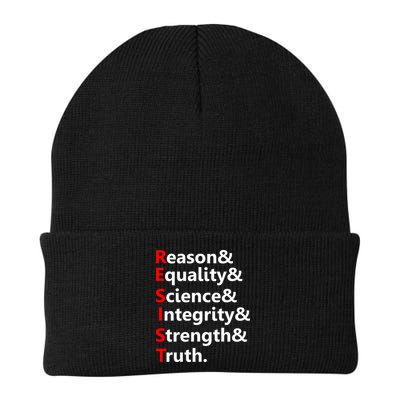 Resist Reason, Equality, Science, Integrity, Strength & Truth. Resistance Beanie