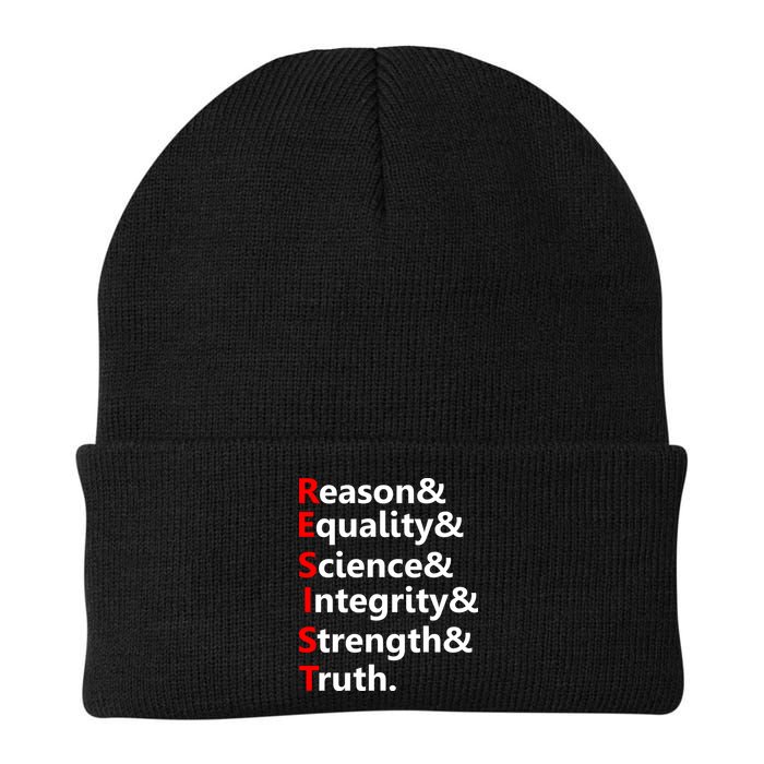 Resist Reason, Equality, Science, Integrity, Strength & Truth. Resistance Beanie