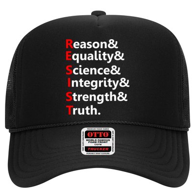 Resist Reason, Equality, Science, Integrity, Strength & Truth. Resistance Trucker Hat