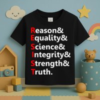 Resist Reason, Equality, Science, Integrity, Strength & Truth. Resistance Toddler T-Shirt
