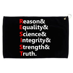 Resist Reason, Equality, Science, Integrity, Strength & Truth. Resistance Grommeted Golf Towel